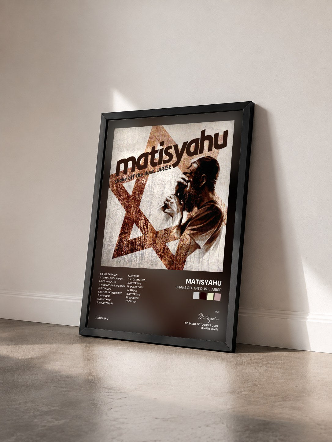 #noir Tableau de l'album Shake off the Dust...Arise de Matisyahu vu de trois quarts, cadre noir