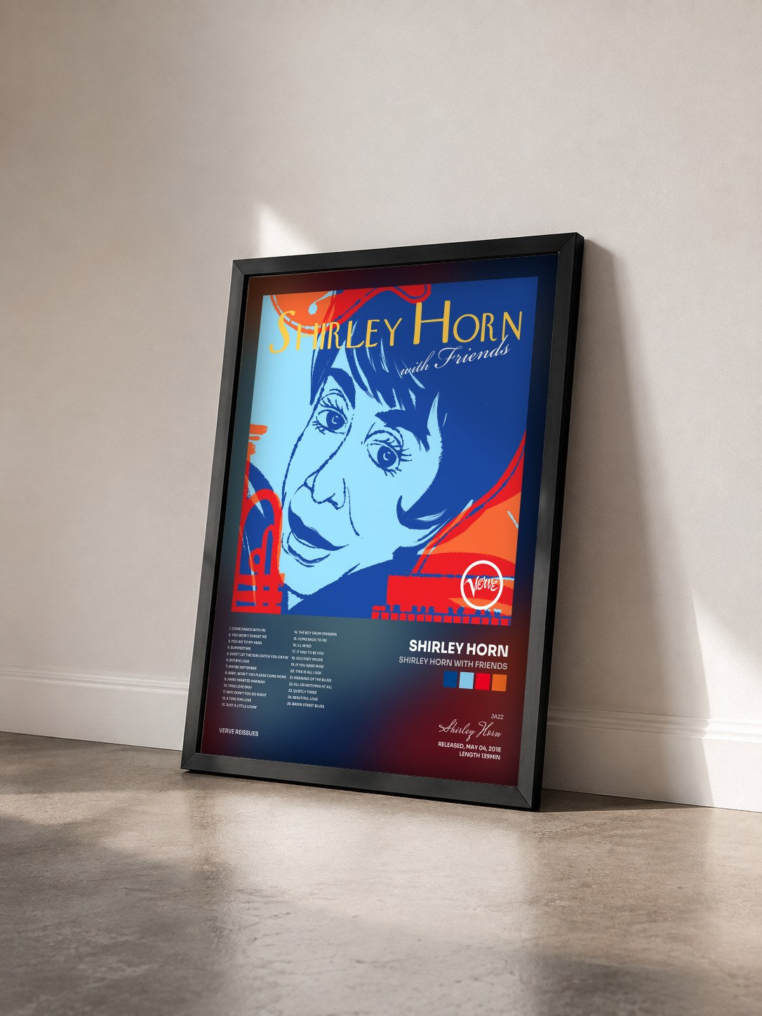 #noir Tableau de l'album Shirley Horn With Friends de Shirley Horn vu de trois quarts, cadre noir
