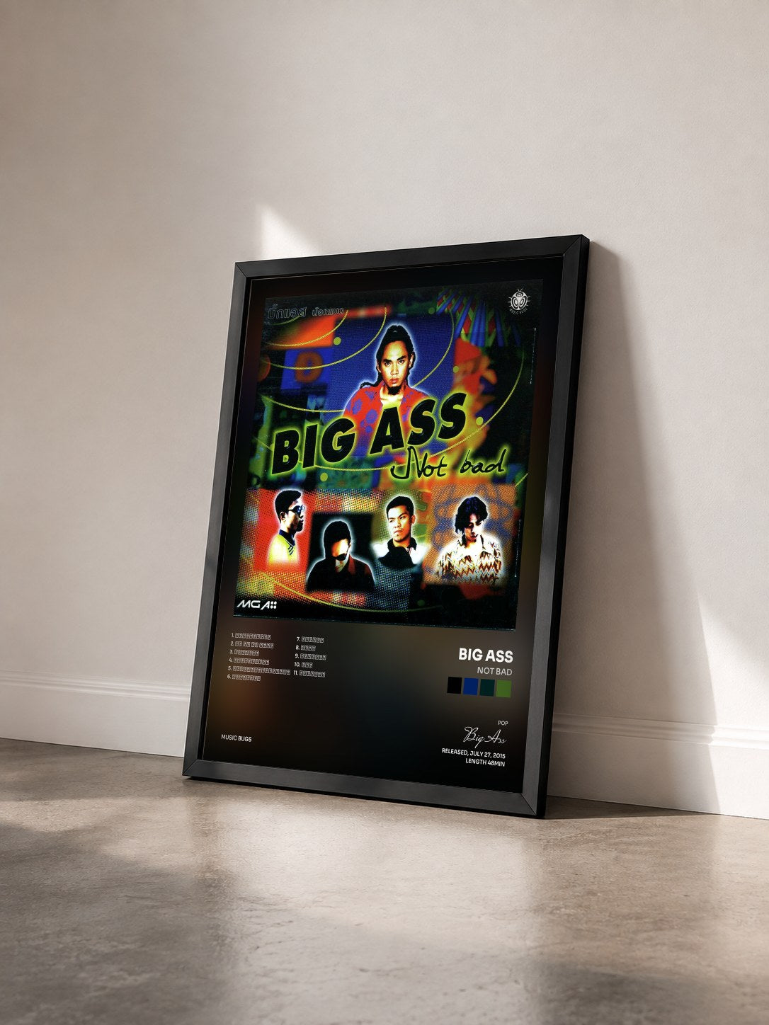 #noir Tableau de l'album Not Bad de Big Ass vu de trois quarts, cadre noir