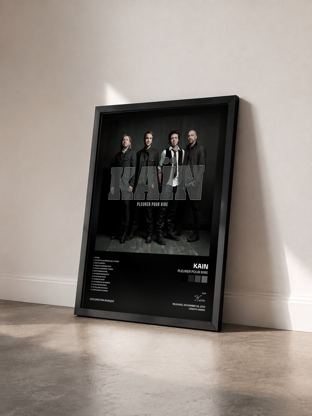 #noir Tableau de l'album Pleurer pour rire de Kain vu de trois quarts, cadre noir