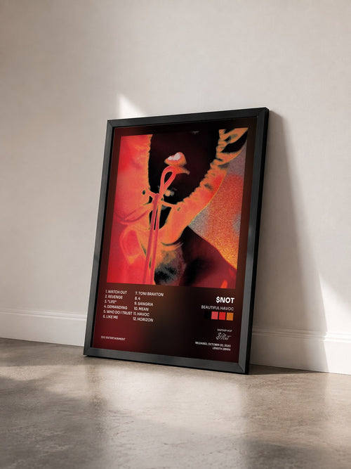 #noir Tableau de l'album Beautiful Havoc de $Not vu de trois quarts, cadre noir