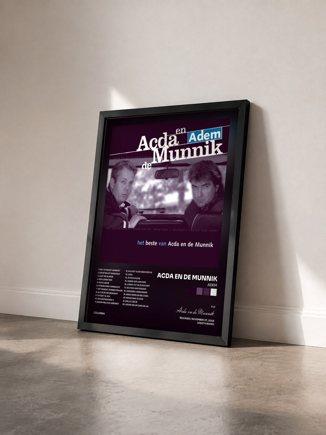 #noir Tableau de l'album Adem de Acda en de Munnik vu de trois quarts, cadre noir