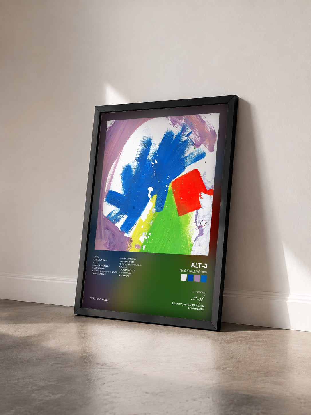 #noir Tableau de l'album This Is All Yours de alt-J vu de trois quarts, cadre noir