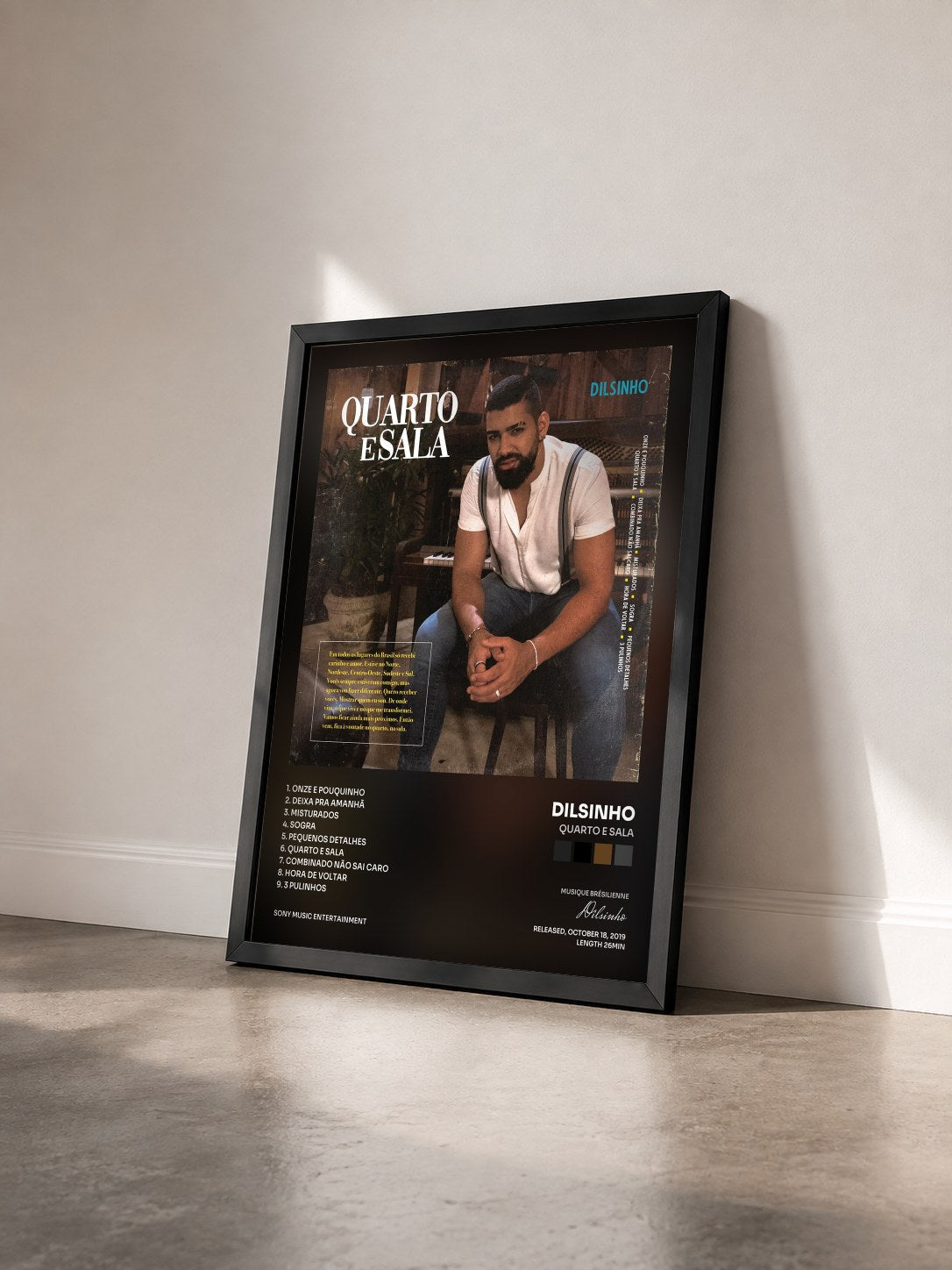 #noir Tableau de l'album Quarto e Sala de Dilsinho vu de trois quarts, cadre noir