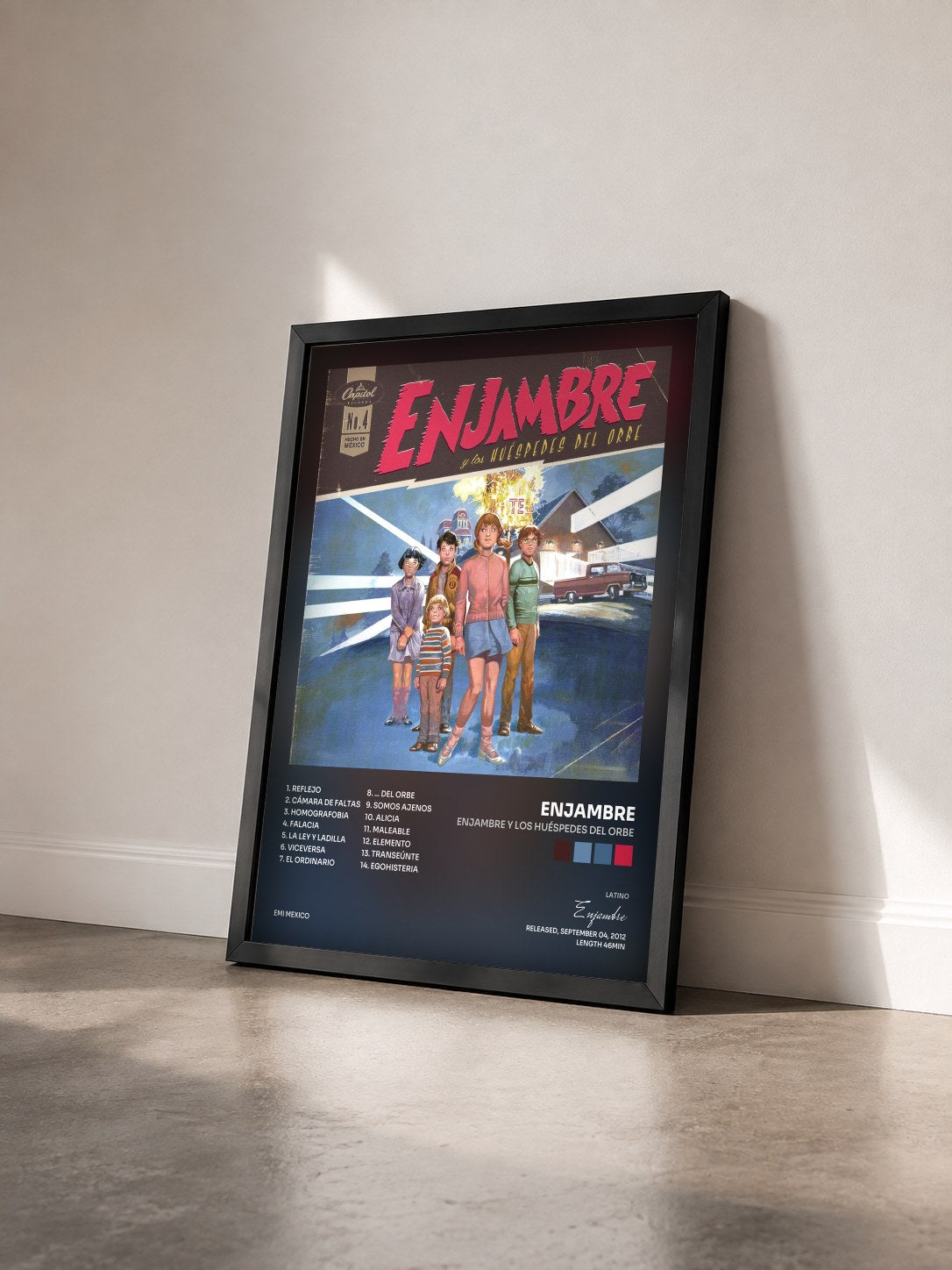 #noir Tableau de l'album Enjambre Y Los Huéspedes Del Orbe de Enjambre vu de trois quarts, cadre noir