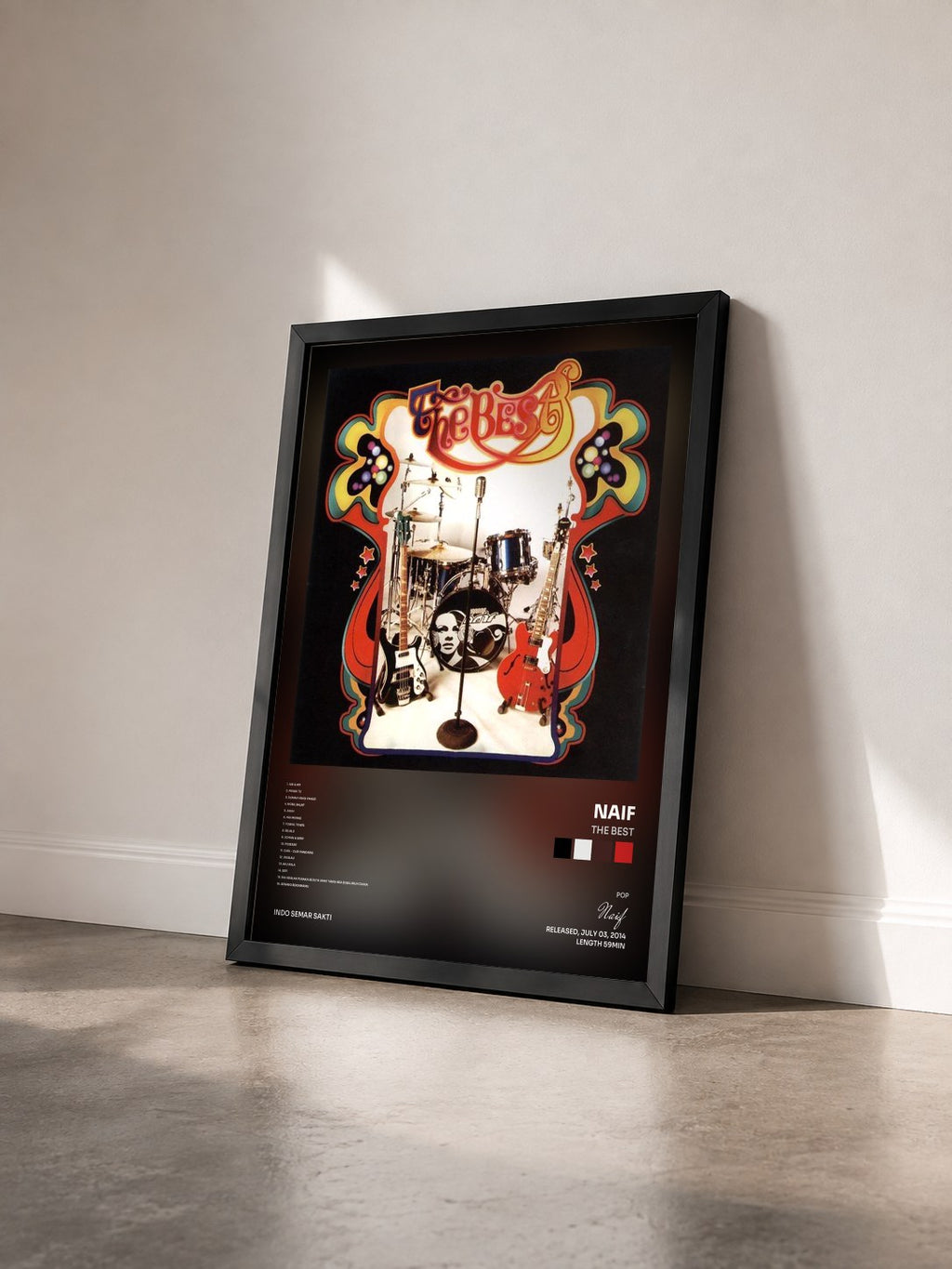 #noir Tableau de l'album The Best de Naif vu de trois quarts, cadre noir