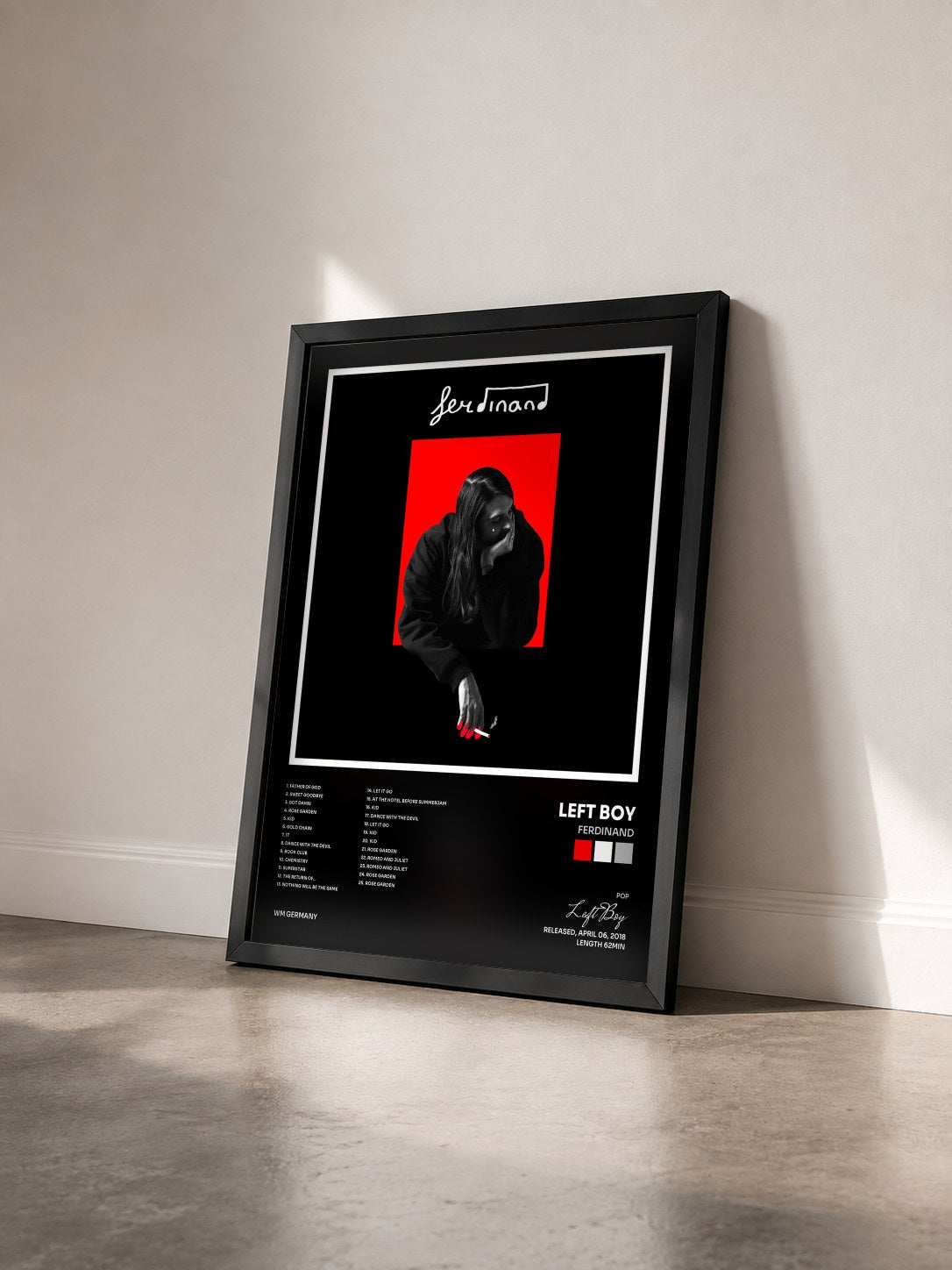 #noir Tableau de l'album Ferdinand de Left Boy vu de trois quarts, cadre noir