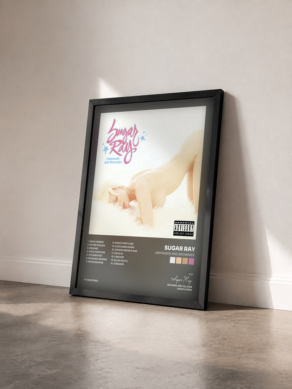 #noir Tableau de l'album Lemonade And Brownies de Sugar Ray vu de trois quarts, cadre noir