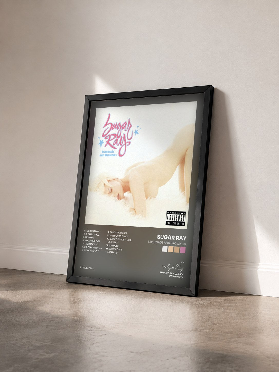#noir Tableau de l'album Lemonade And Brownies de Sugar Ray vu de trois quarts, cadre noir