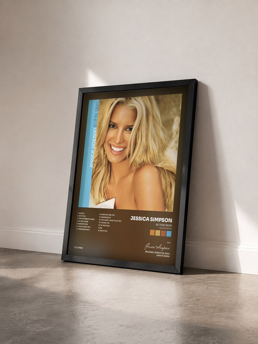 #noir Tableau de l'album In This Skin (Deluxe Edition) de Jessica Simpson vu de trois quarts, cadre noir