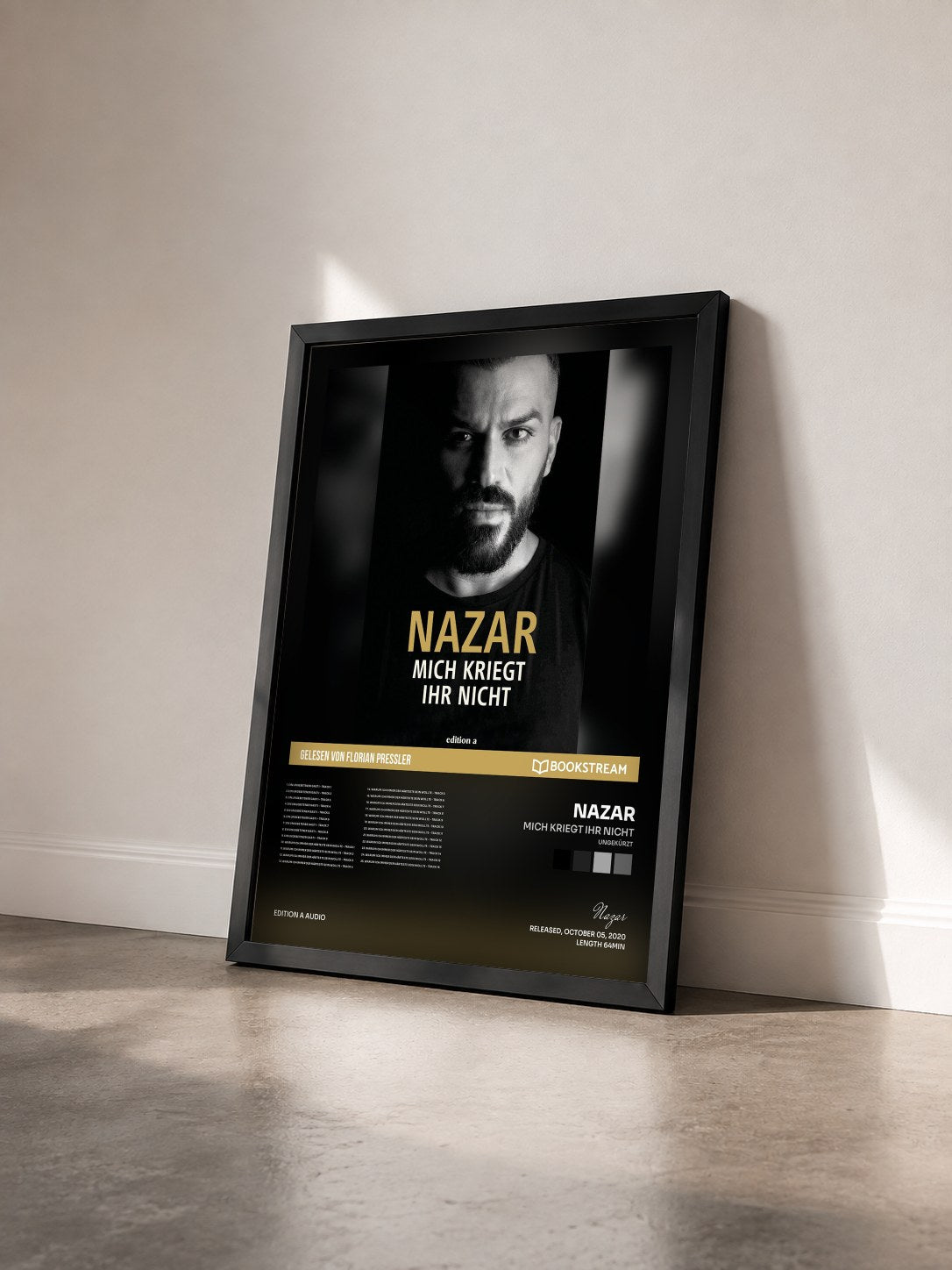 #noir Tableau de l'album Mich kriegt ihr nicht (Ungekürzt) de Nazar vu de trois quarts, cadre noir