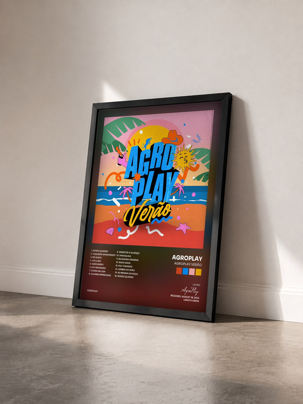 #noir Tableau de l'album Agroplay Verão de AgroPlay vu de trois quarts, cadre noir
