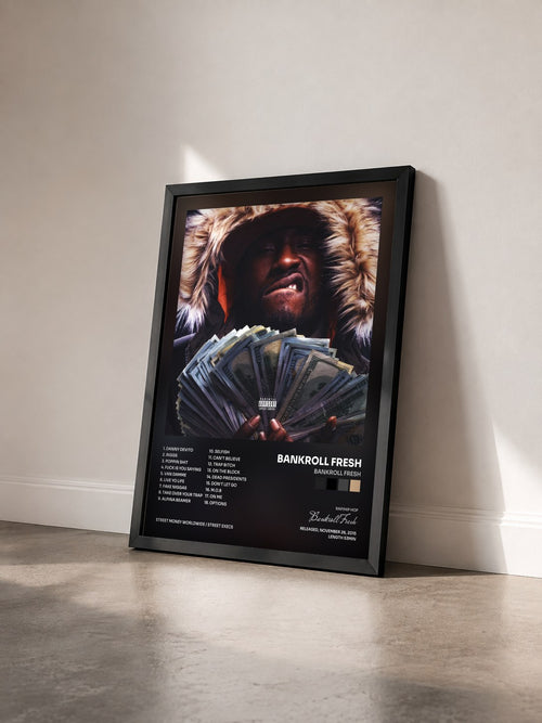 #noir Tableau de l'album Bankroll Fresh de Bankroll Fresh vu de trois quarts, cadre noir