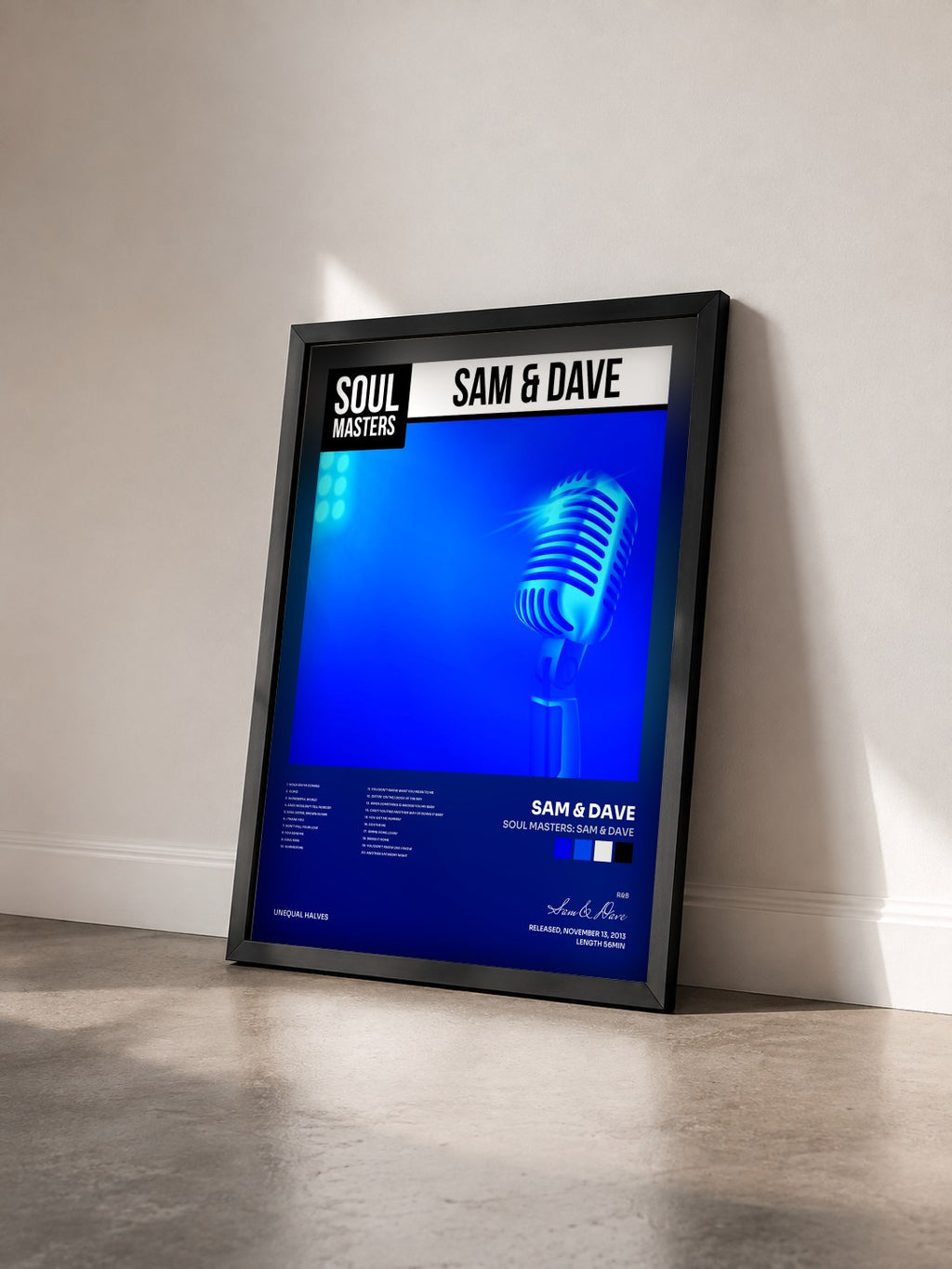 #noir Tableau de l'album Soul Masters: Sam & Dave de Sam & Dave vu de trois quarts, cadre noir