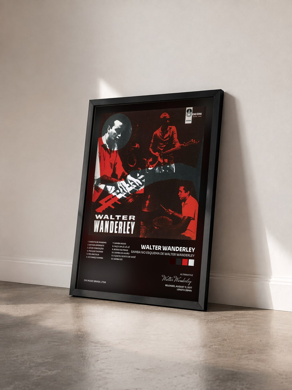 #noir Tableau de l'album Samba No Esquema De Walter Wanderley de Walter Wanderley vu de trois quarts, cadre noir