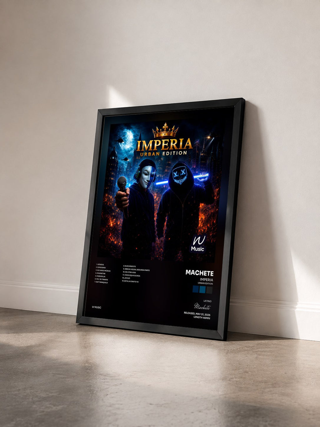 #noir Tableau de l'album Imperia (Urban Edition) de Machete vu de trois quarts, cadre noir