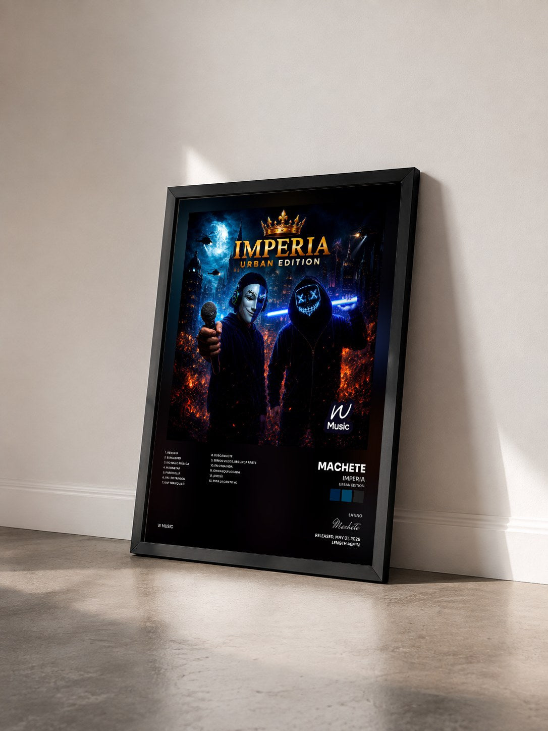 #noir Tableau de l'album Imperia (Urban Edition) de Machete vu de trois quarts, cadre noir