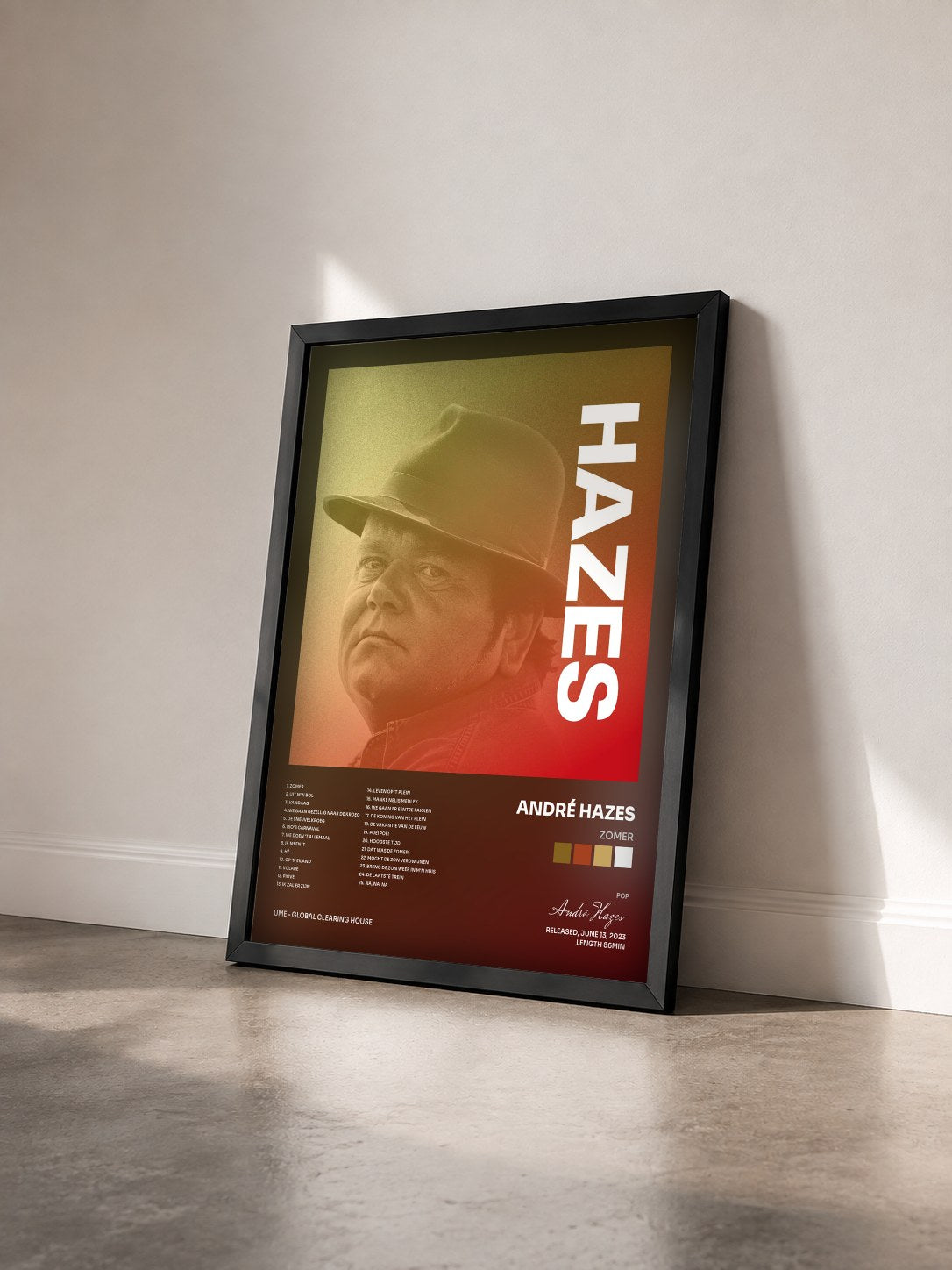 #noir Tableau de l'album Zomer de André Hazes vu de trois quarts, cadre noir