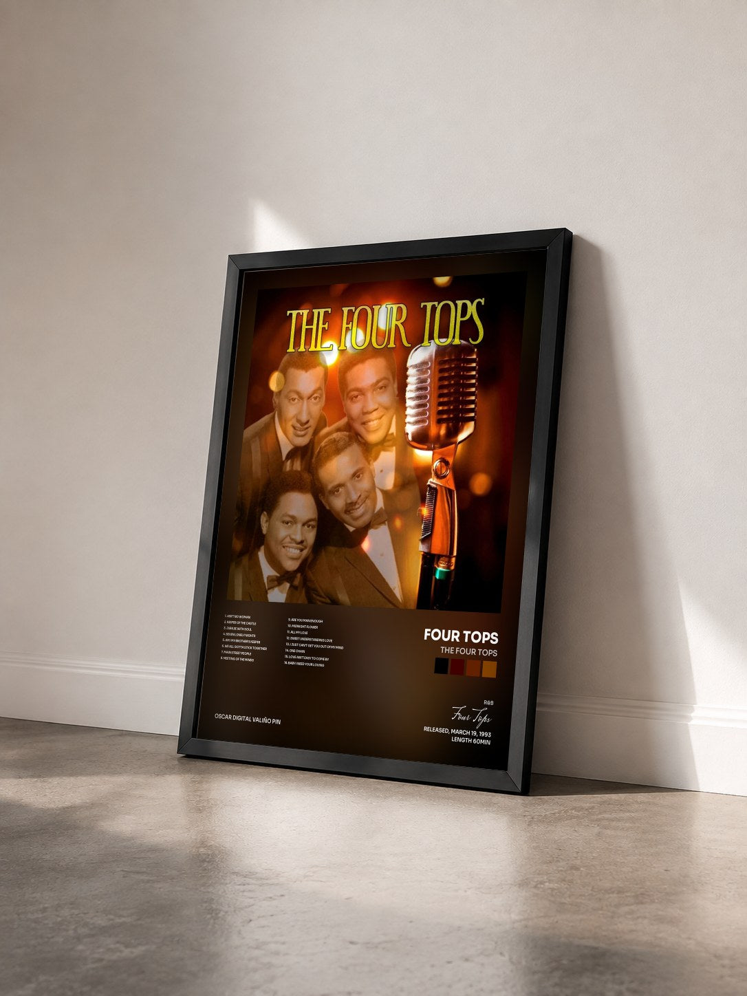 #noir Tableau de l'album The Four Tops de Four Tops vu de trois quarts, cadre noir