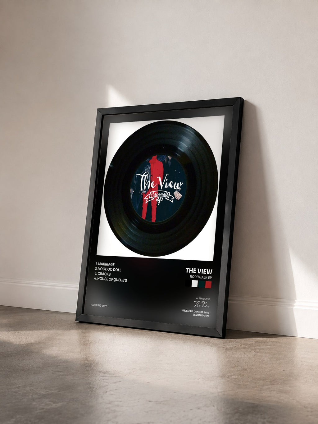 #noir Tableau de l'album Ropewalk EP de The View vu de trois quarts, cadre noir