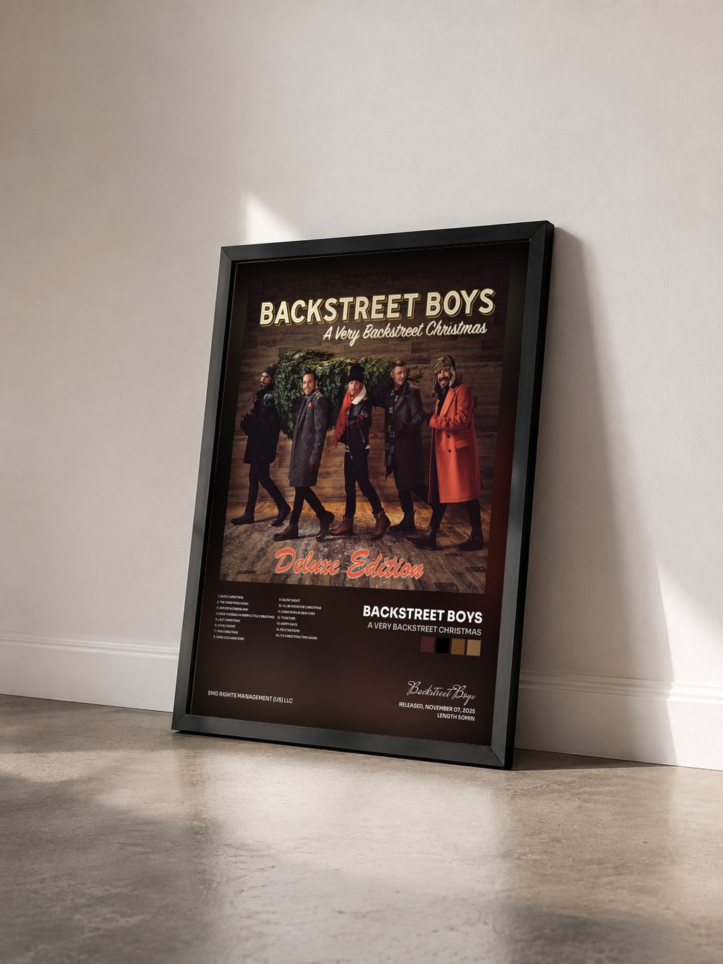 #noir Tableau de l'album A Very Backstreet Christmas de Backstreet Boys vu de trois quarts, cadre noir