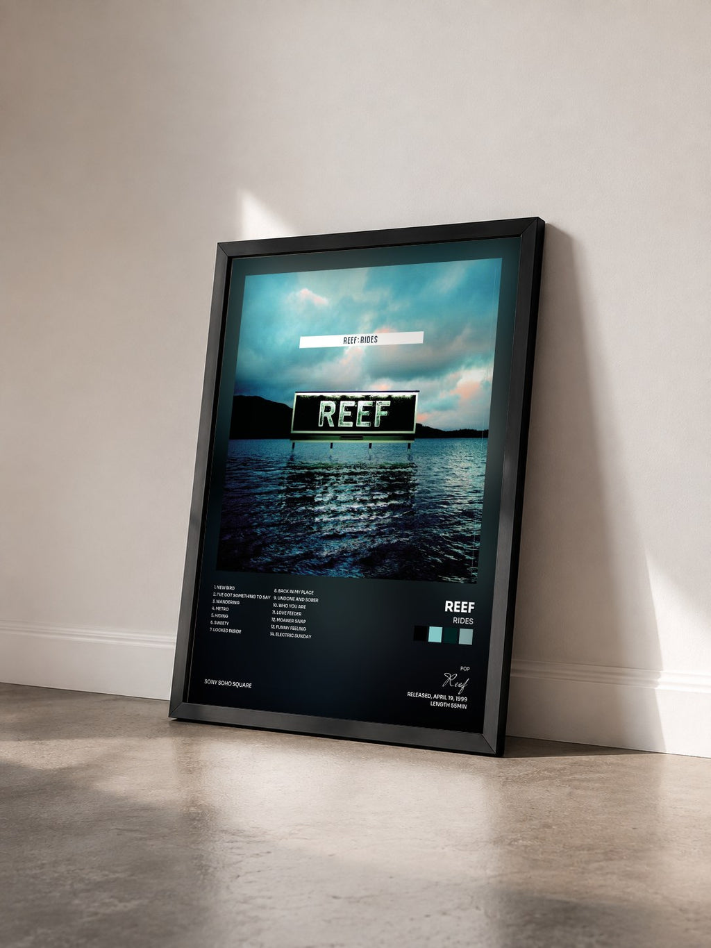 #noir Tableau de l'album Rides de Reef vu de trois quarts, cadre noir