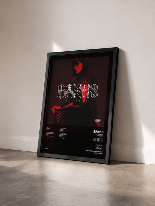 #noir Tableau de l'album Goddess (Deluxe) de Banks vu de trois quarts, cadre noir
