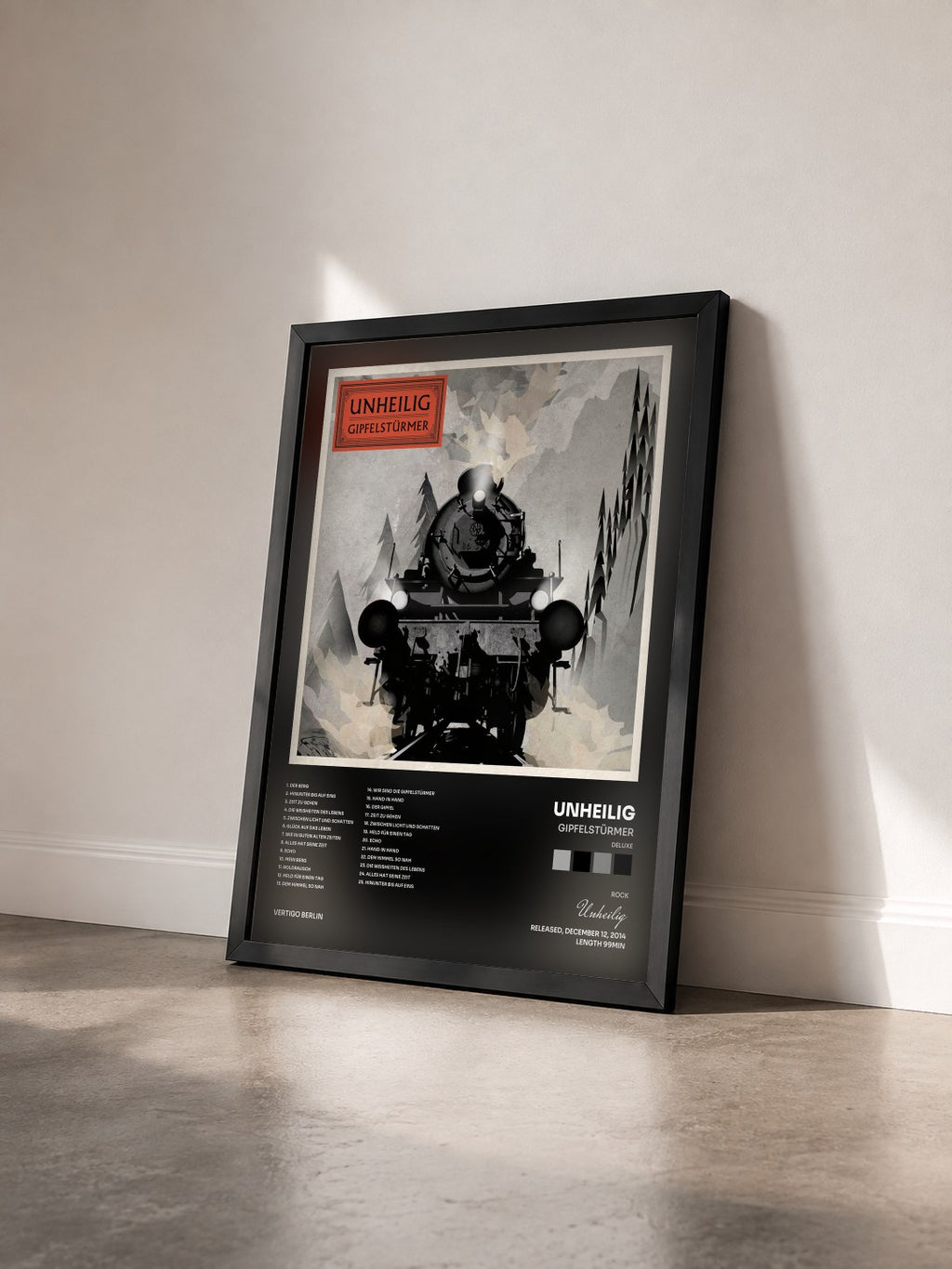 #noir Tableau de l'album Gipfelstürmer (Deluxe) de Unheilig vu de trois quarts, cadre noir