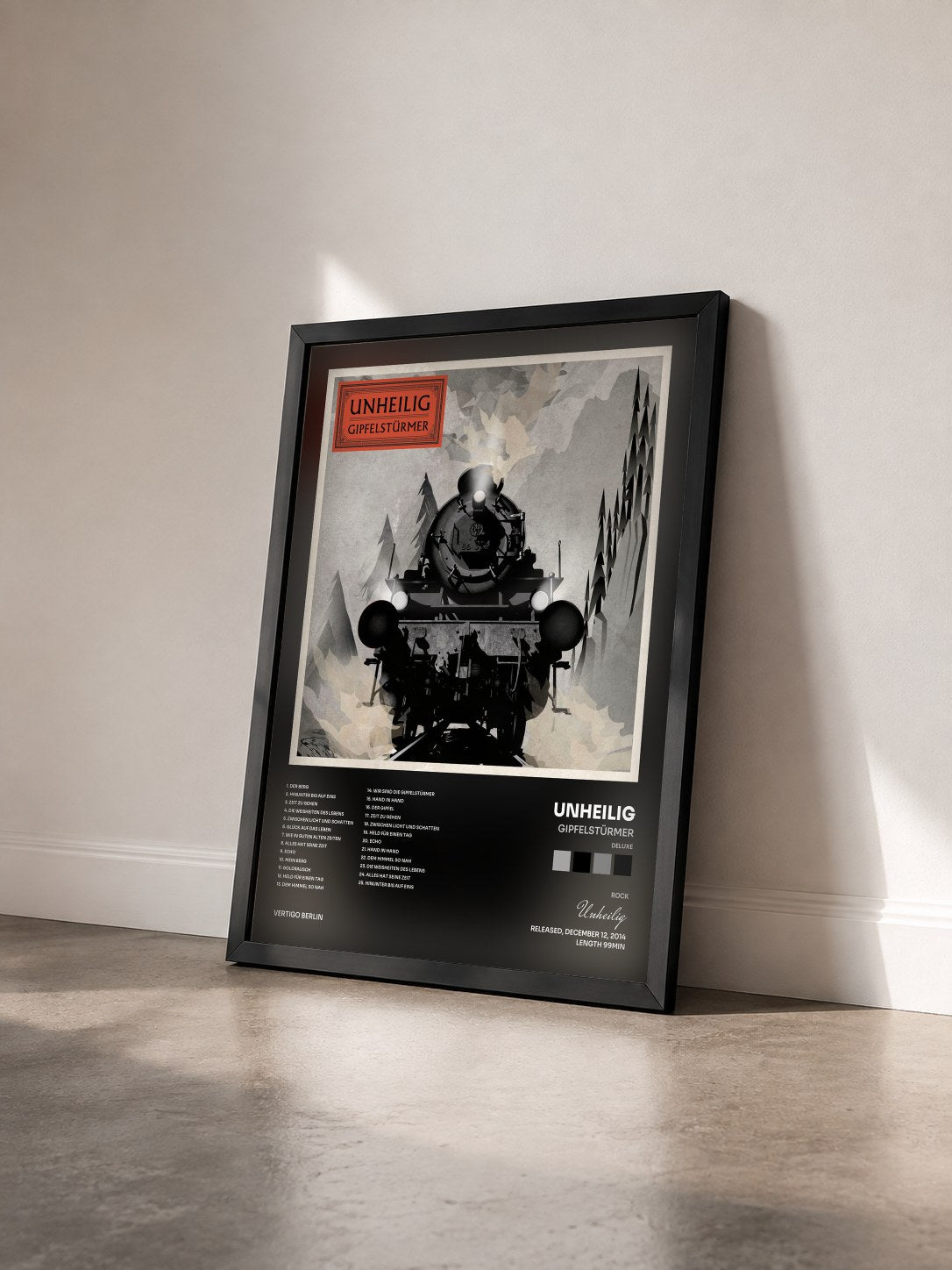 #noir Tableau de l'album Gipfelstürmer (Deluxe) de Unheilig vu de trois quarts, cadre noir