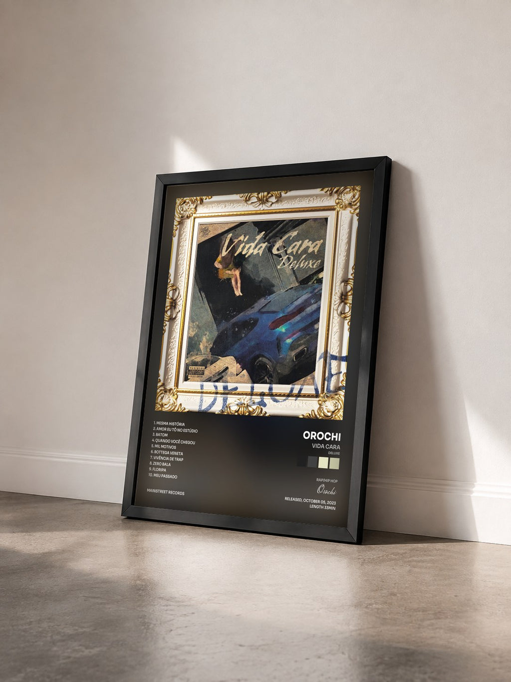 #noir Tableau de l'album Vida Cara (Deluxe) de Orochi vu de trois quarts, cadre noir