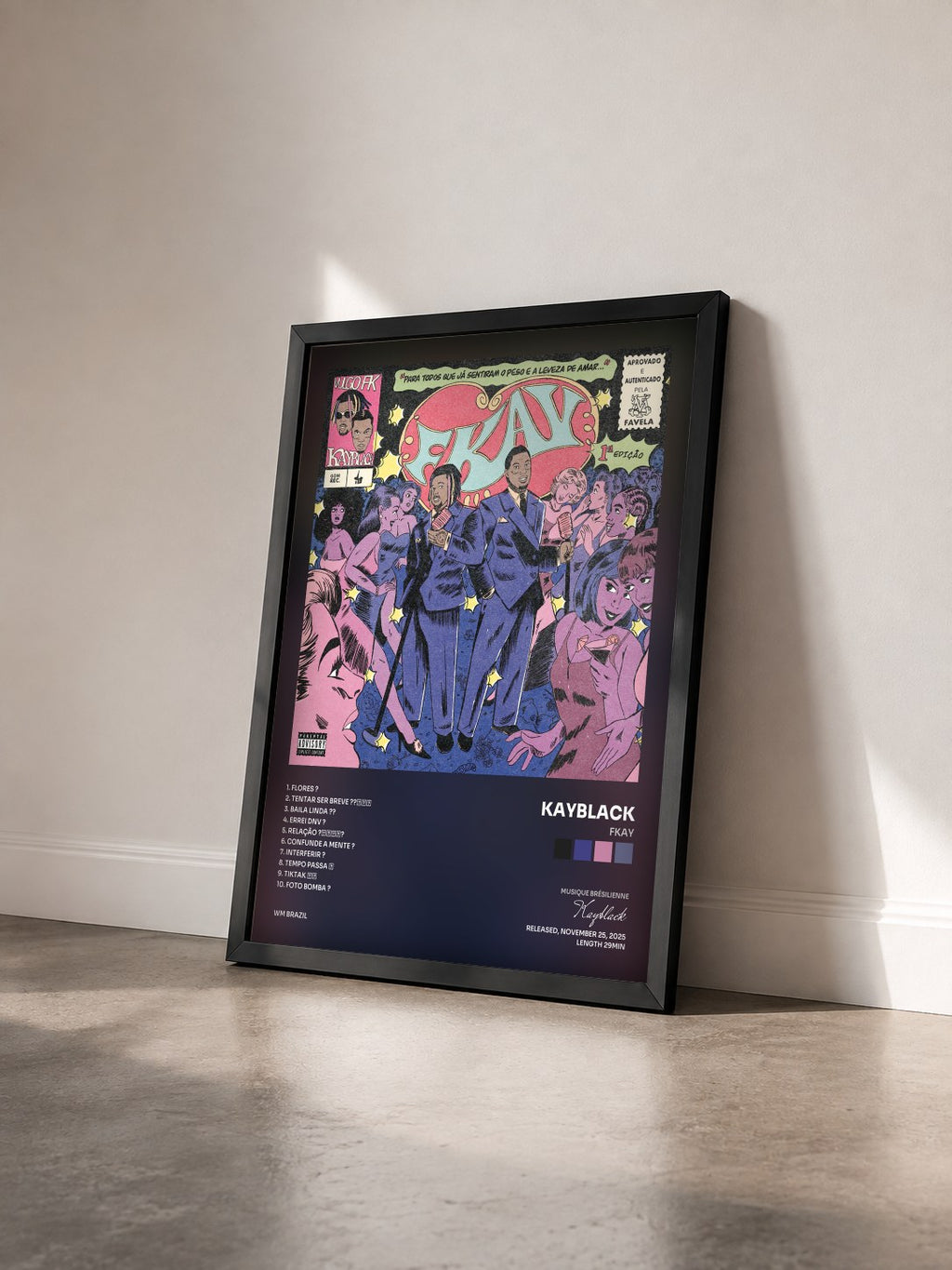 #noir Tableau de l'album FKAY de Kayblack vu de trois quarts, cadre noir
