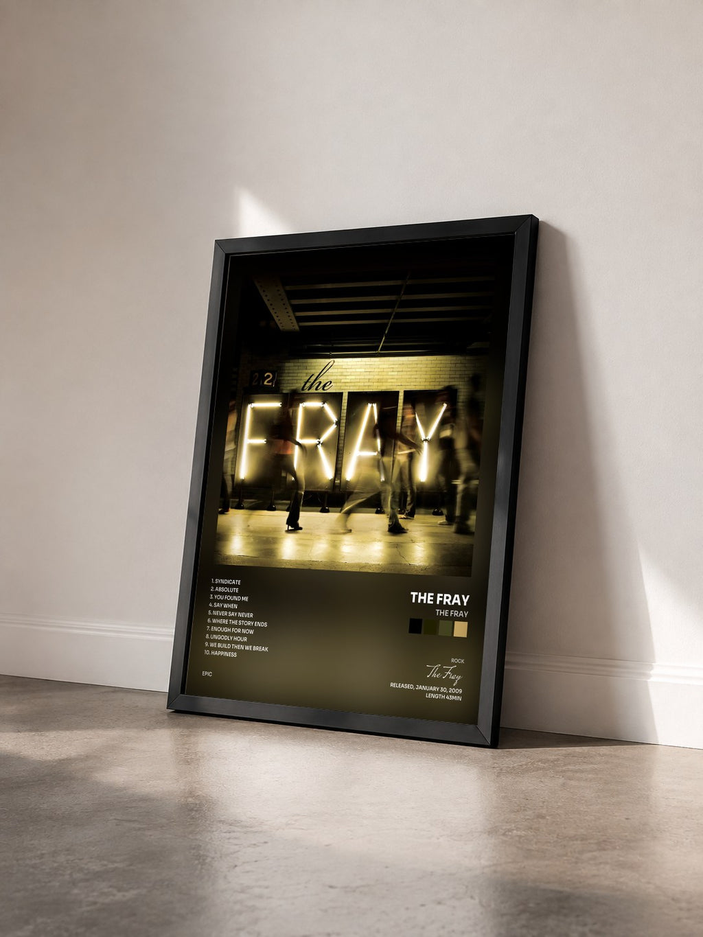 #noir Tableau de l'album The Fray de The Fray vu de trois quarts, cadre noir