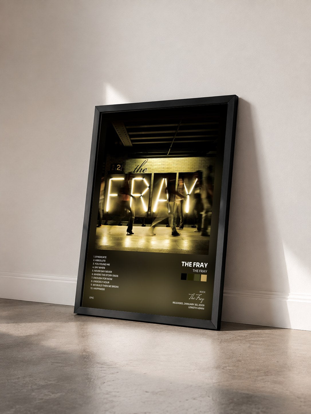#noir Tableau de l'album The Fray de The Fray vu de trois quarts, cadre noir