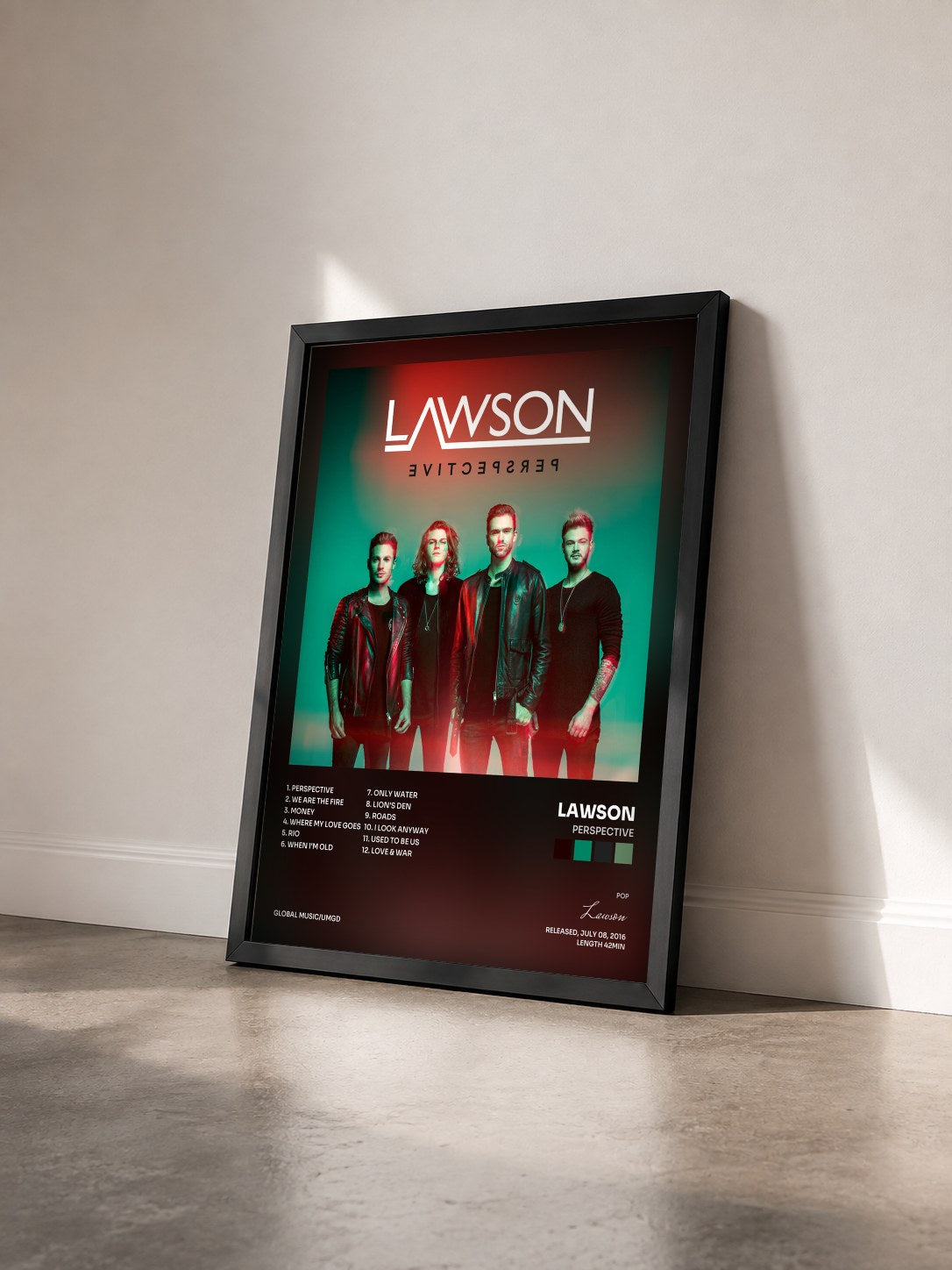 #noir Tableau de l'album Perspective de Lawson vu de trois quarts, cadre noir