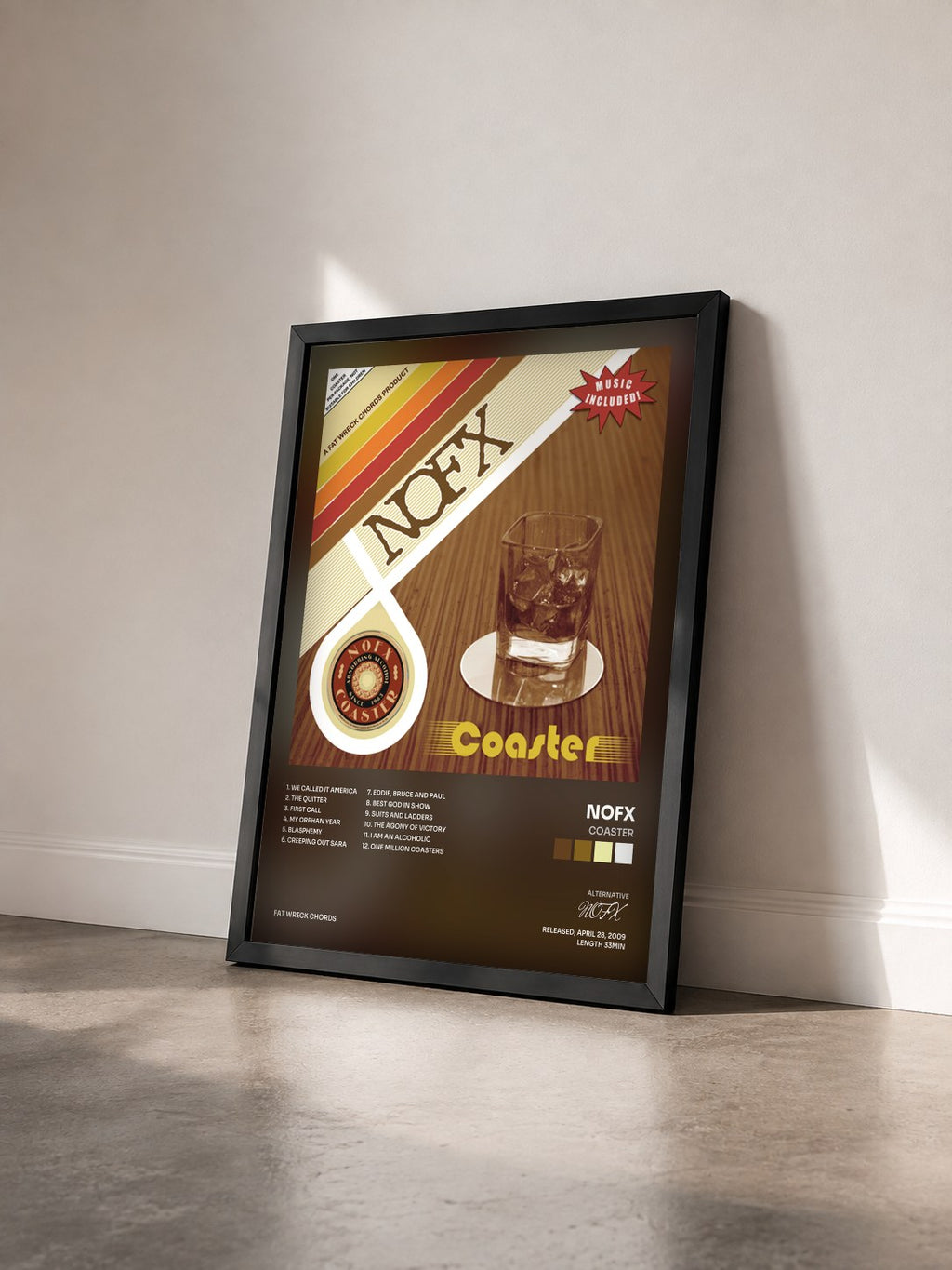 #noir Tableau de l'album Coaster de NOFX vu de trois quarts, cadre noir