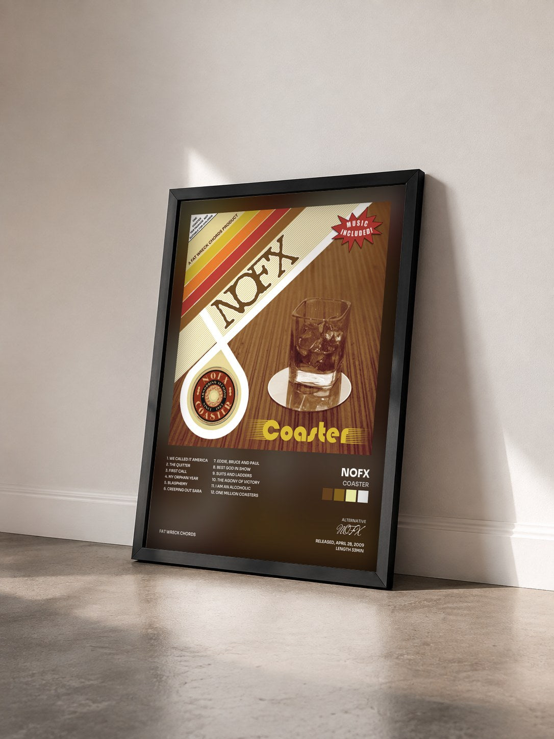#noir Tableau de l'album Coaster de NOFX vu de trois quarts, cadre noir