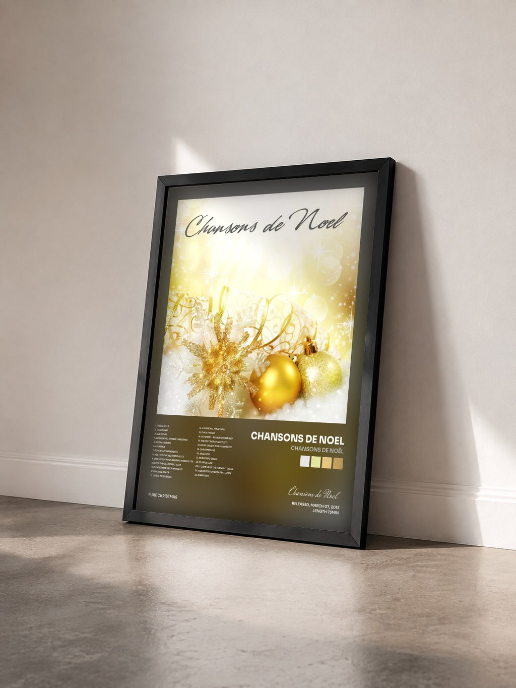 #noir Tableau de l'album Chansons de Noël de Chansons de Noel vu de trois quarts, cadre noir