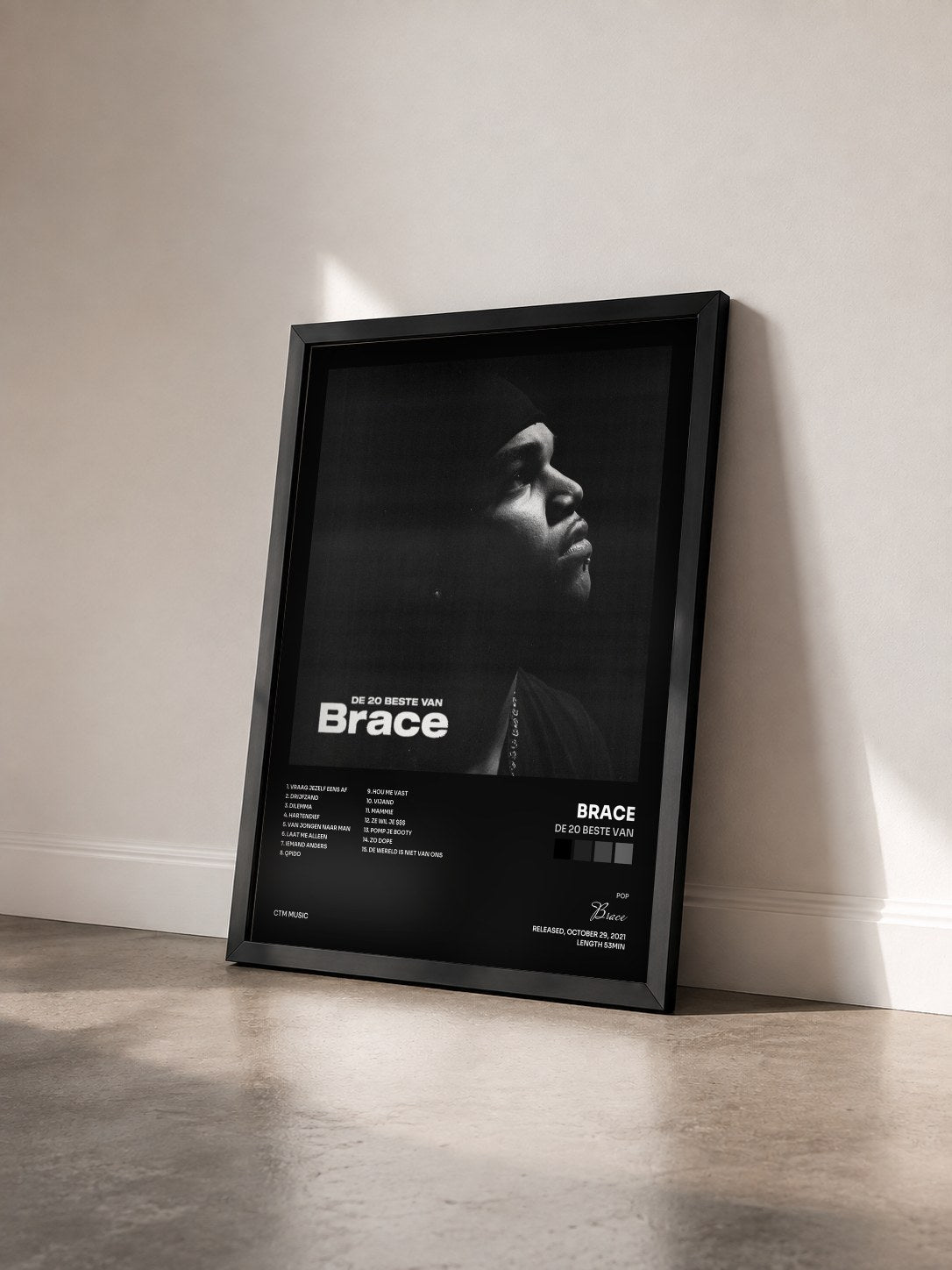 #noir Tableau de l'album De 20 Beste Van de Brace vu de trois quarts, cadre noir