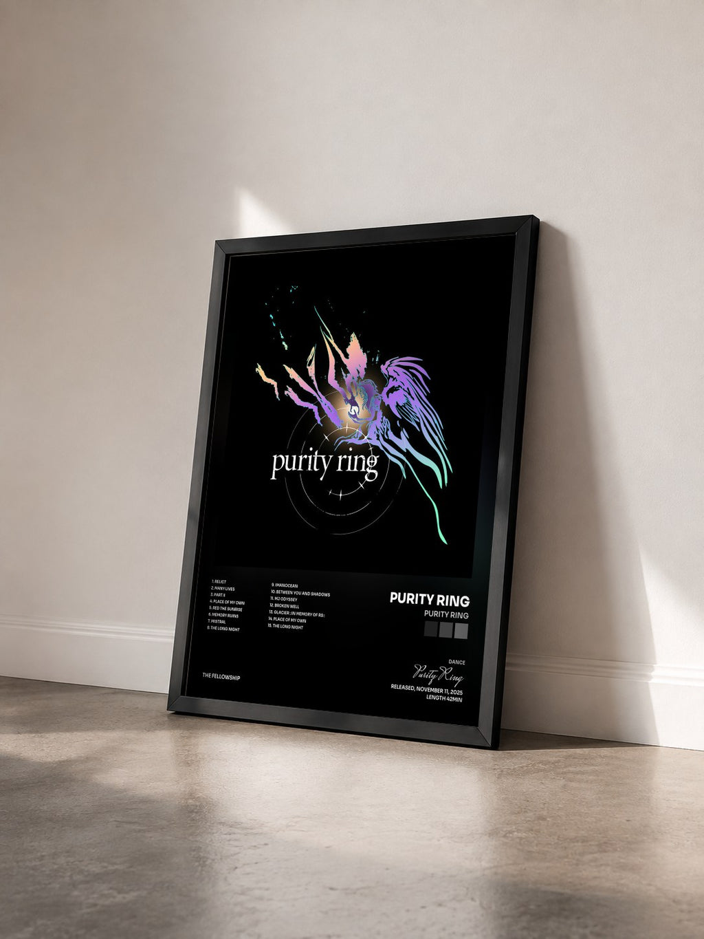 #noir Tableau de l'album purity ring de Purity Ring vu de trois quarts, cadre noir