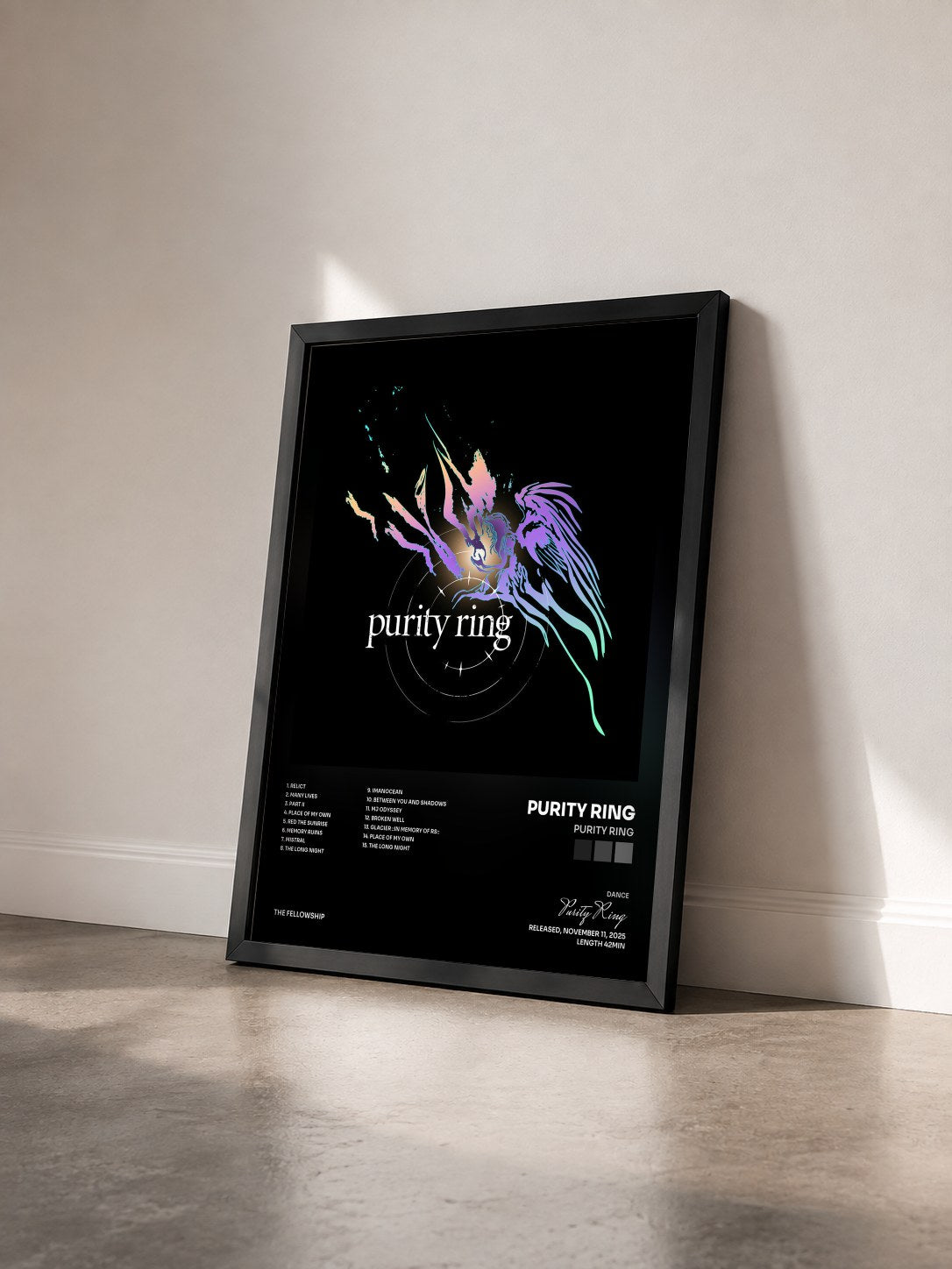 #noir Tableau de l'album purity ring de Purity Ring vu de trois quarts, cadre noir