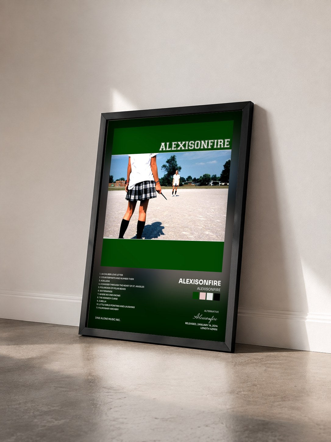 #noir Tableau de l'album Alexisonfire de Alexisonfire vu de trois quarts, cadre noir