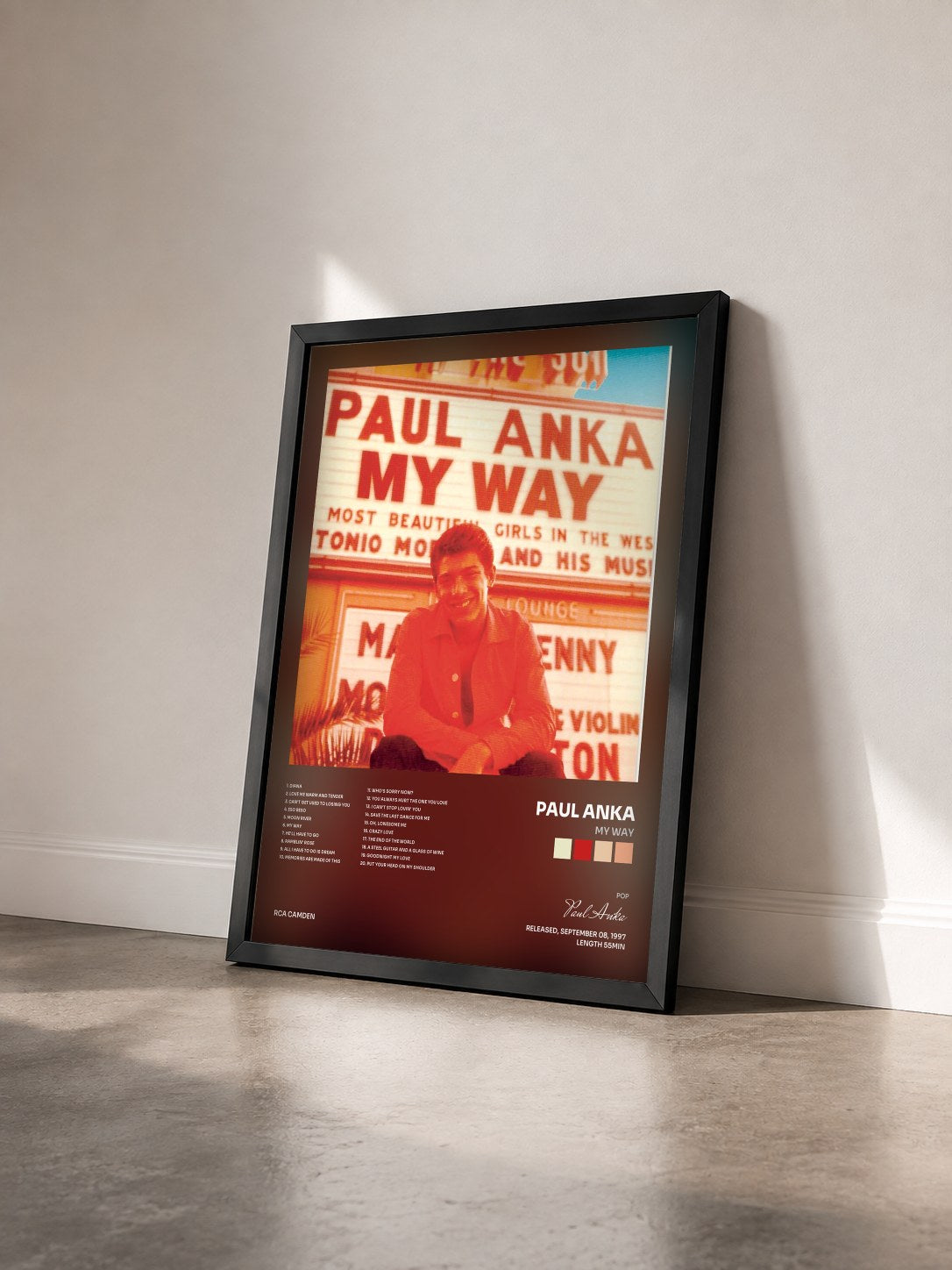 #noir Tableau de l'album My Way de Paul Anka vu de trois quarts, cadre noir