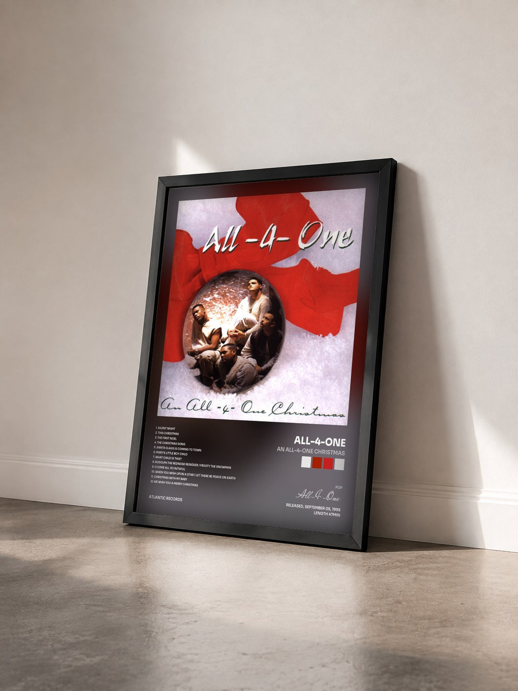 #noir Tableau de l'album An All-4-One Christmas de All-4-One vu de trois quarts, cadre noir