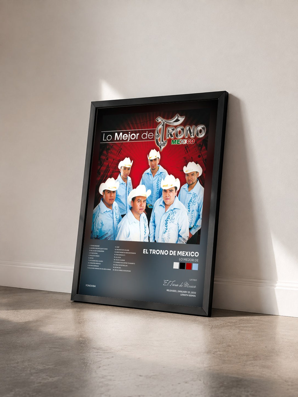 #noir Tableau de l'album Lo Mejor De de El Trono de Mexico vu de trois quarts, cadre noir