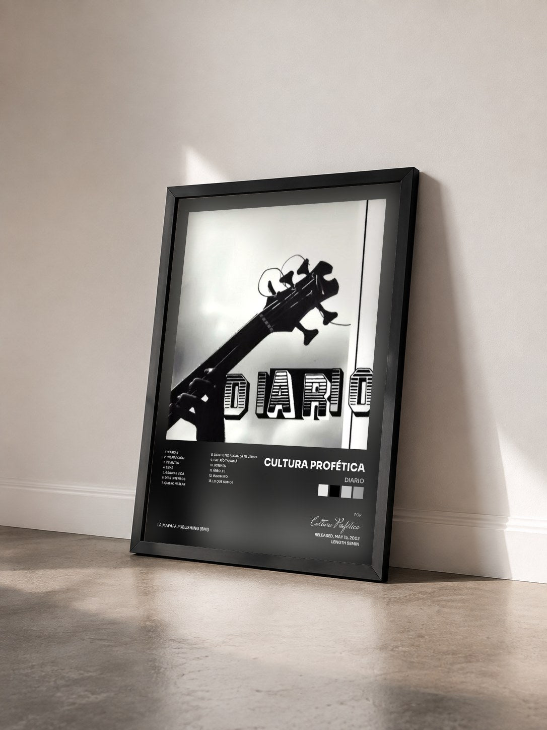#noir Tableau de l'album Diario de Cultura Profética vu de trois quarts, cadre noir