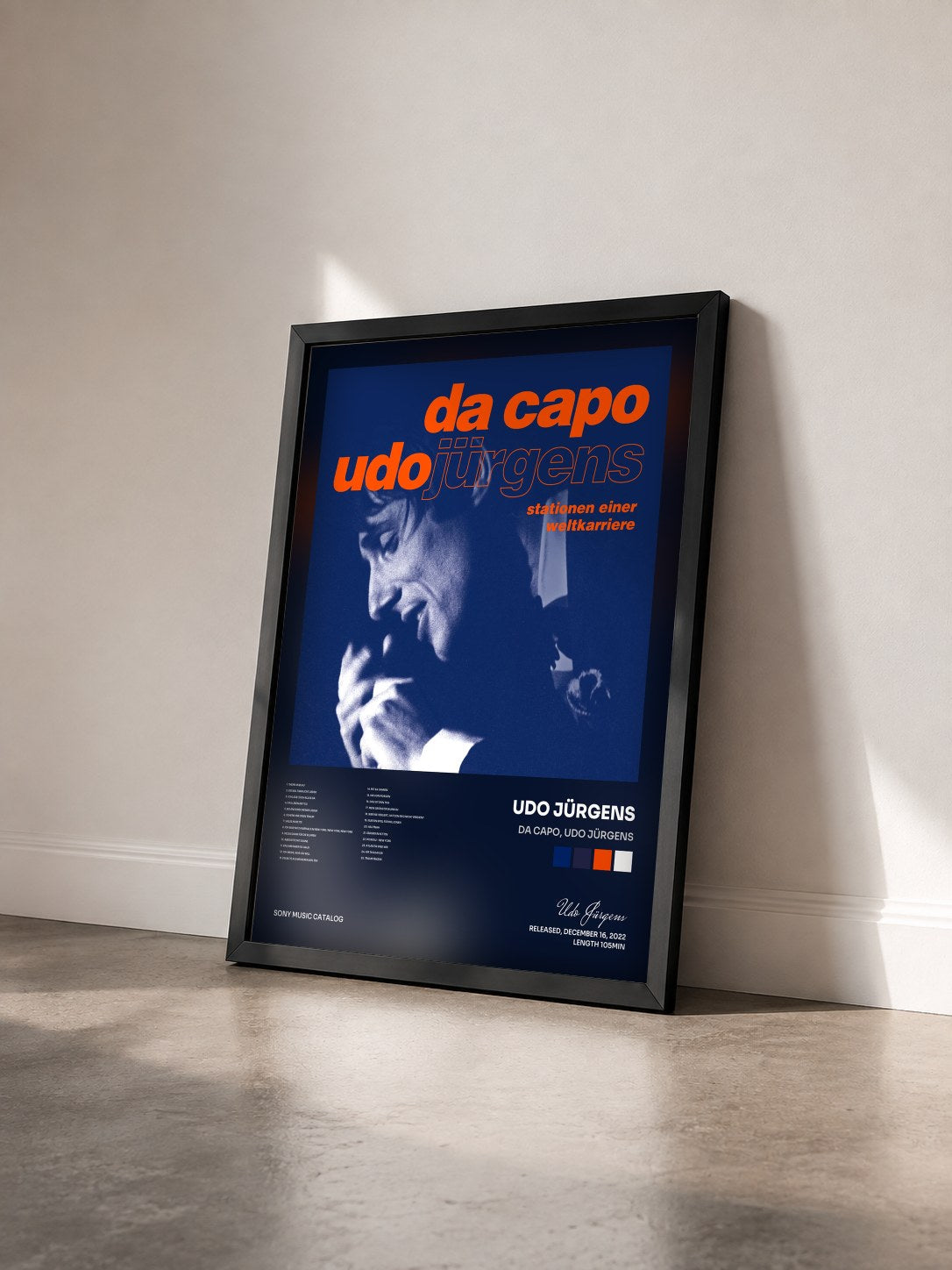 #noir Tableau de l'album da capo, Udo Jürgens de Udo Jürgens vu de trois quarts, cadre noir
