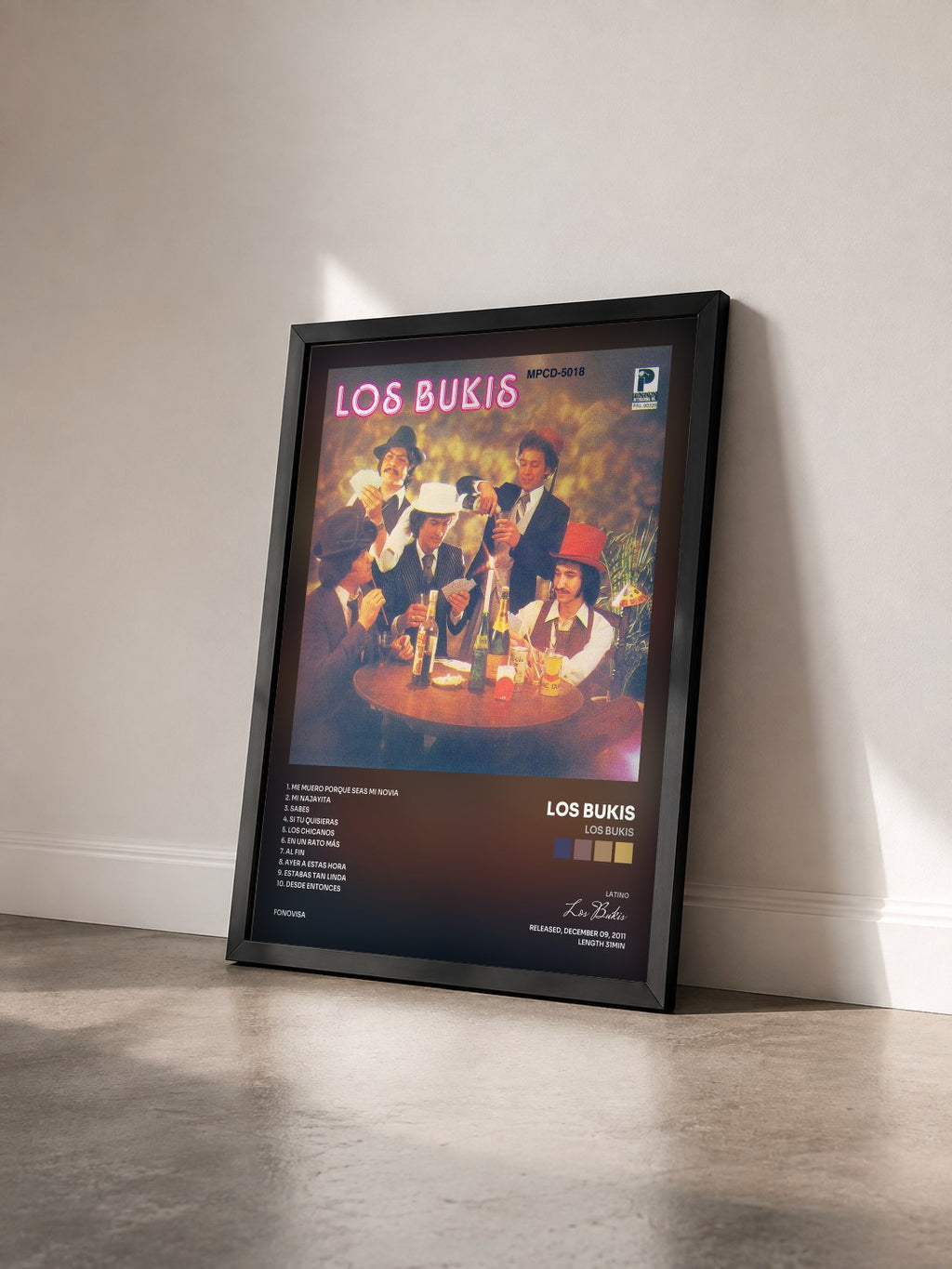 #noir Tableau de l'album Los Bukis de Los Bukis vu de trois quarts, cadre noir