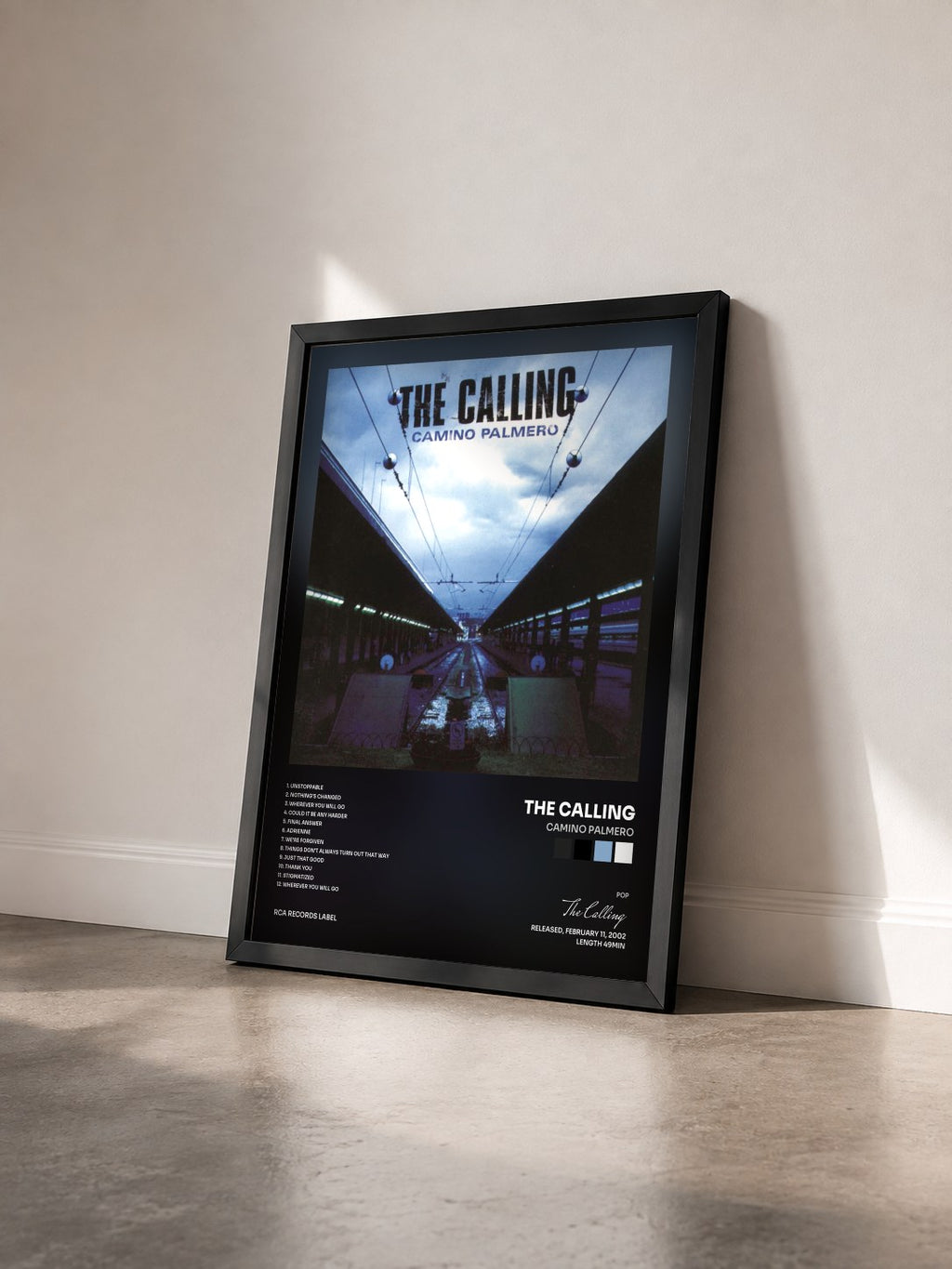 #noir Tableau de l'album Camino Palmero de The Calling vu de trois quarts, cadre noir