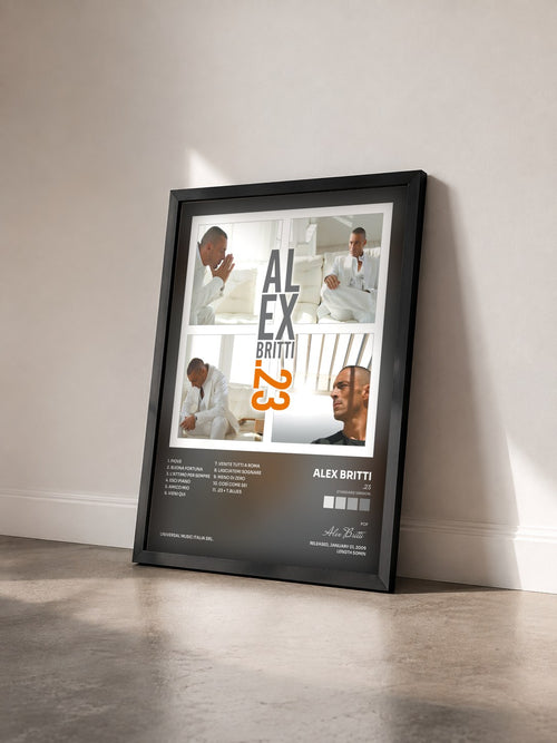 #noir .23 (Standard Version) by Alex Britti as a framed art print seen at an angle, black frame