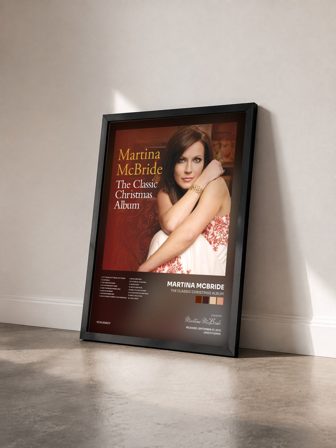 #noir Tableau de l'album The Classic Christmas Album de Martina McBride vu de trois quarts, cadre noir